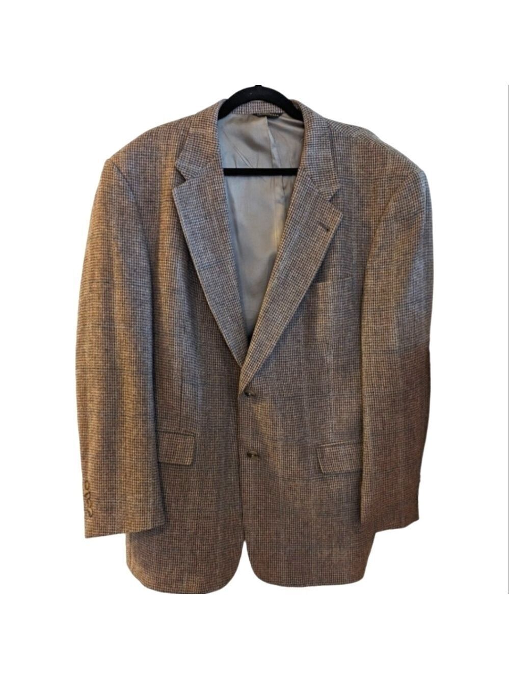 Austin Reed Vintage Brown Harris Tweed New Wool Blazer Size 43R EUC